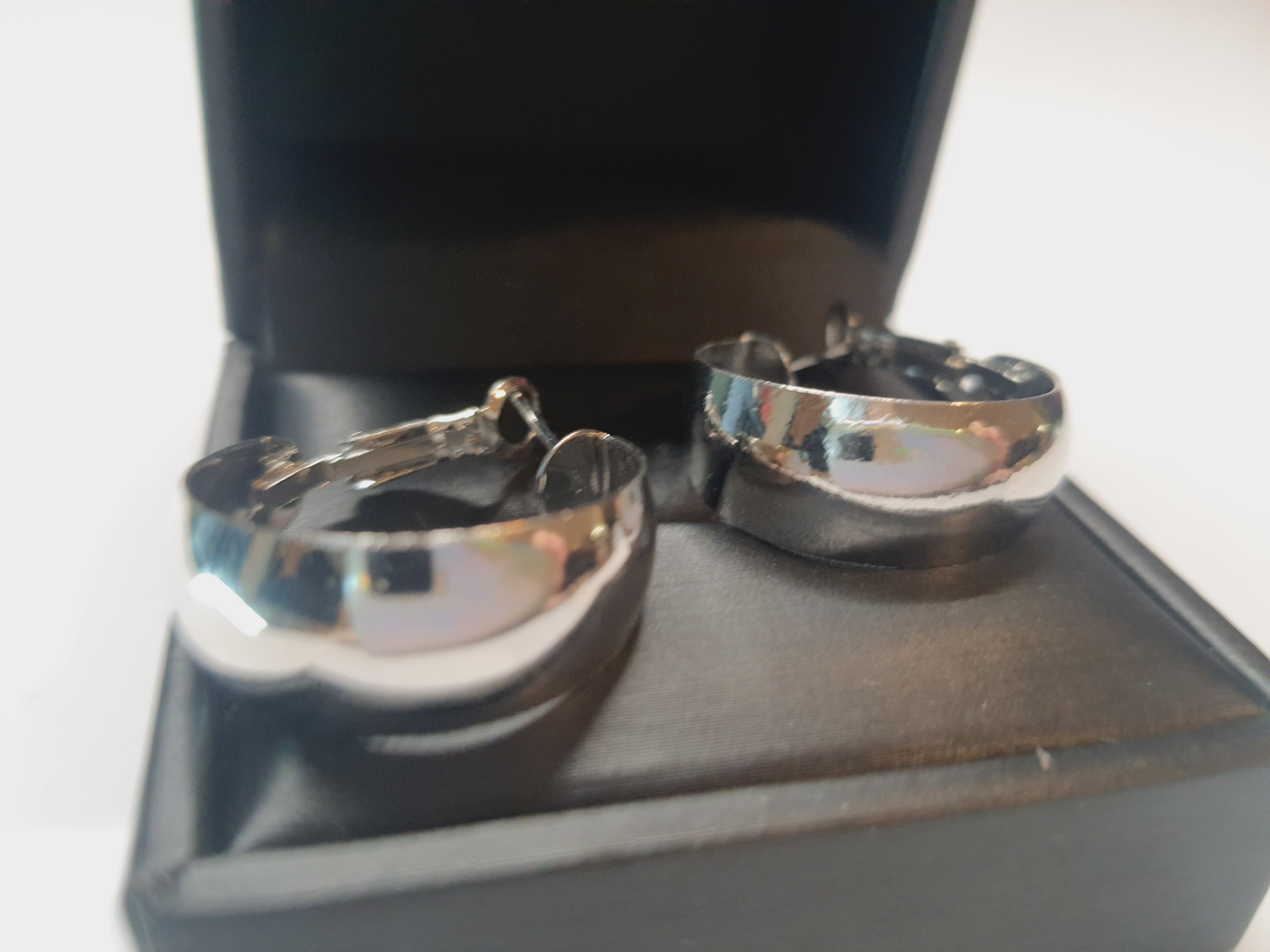 Srebrne kolczyki chunky klasyczne kółka o średnicy 2,5 cm, stal chirurgiczna, stal nierdzewna, wodoodporne, hipoalergiczne, jakość premium, RougeBizu.