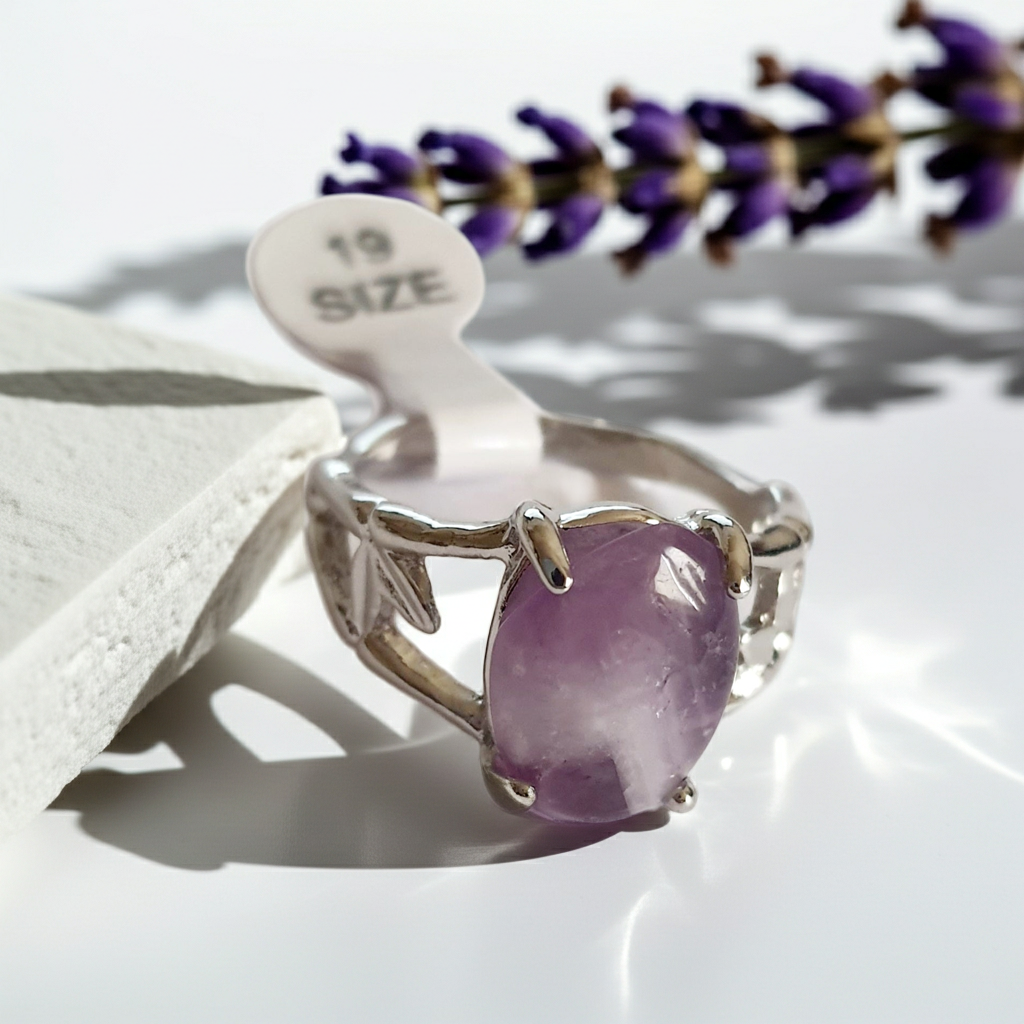 🌙 "Lavender Mist" Ring - subtle power in a silver frame