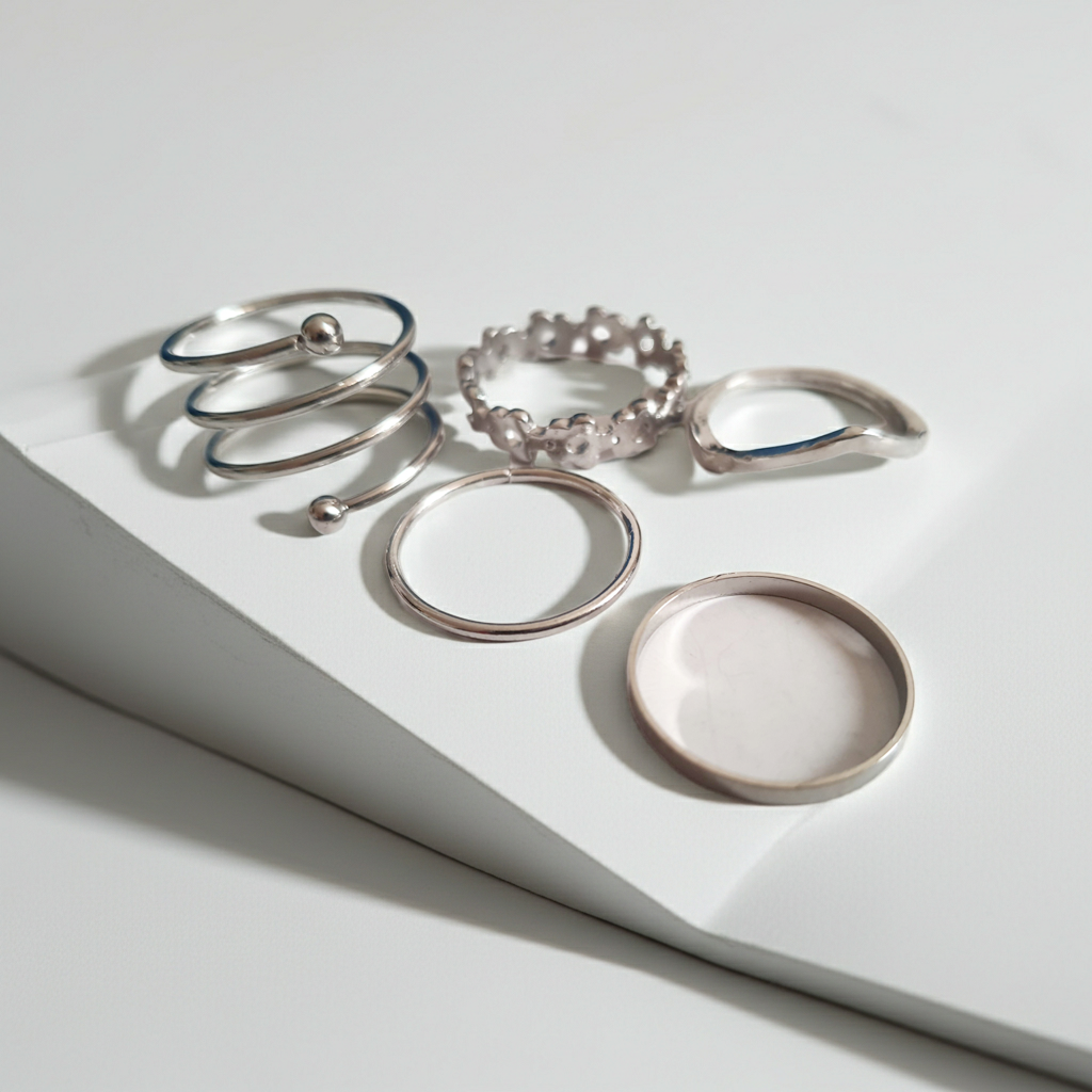 Textured gold ring – minimalist industrial style 18 mm