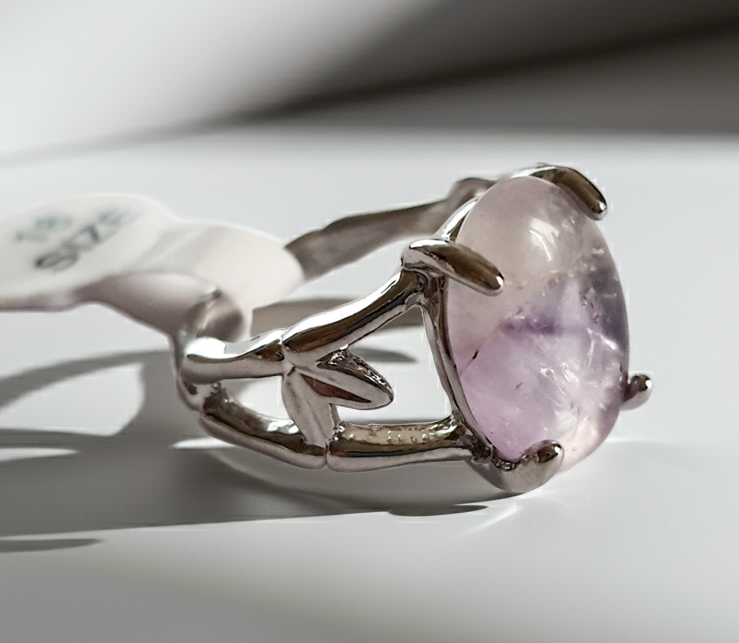🌙 "Lavender Mist" Ring - subtle power in a silver frame