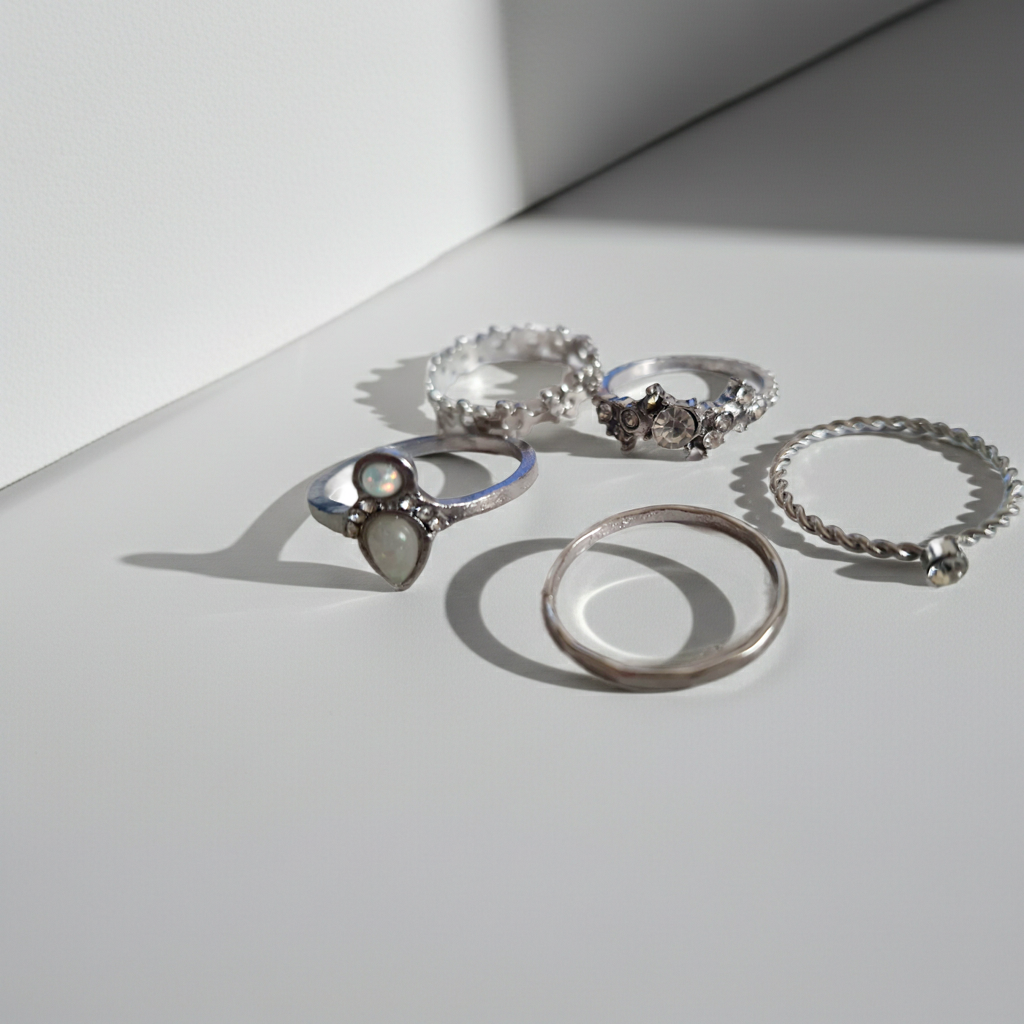 Textured gold ring – minimalist industrial style 18 mm