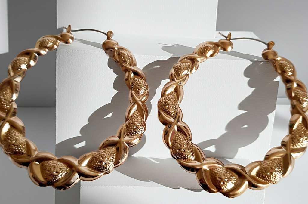 Pierścionek złoty ze stali nierdzewnej, ozdobiony różowymi kryształami w kształcie serc i prostokątnymi transparentnymi kamieniami, rozmiar 19 mm, Rouge Bizu.