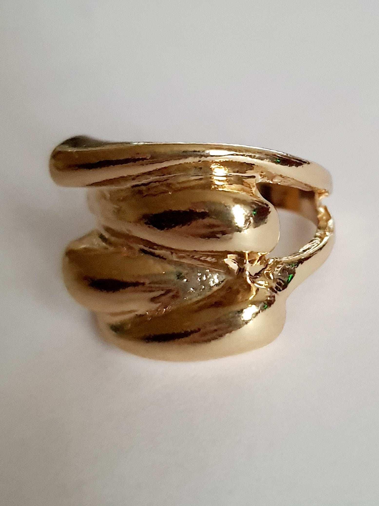 Spiralny pierścionek złoty, stal nierdzewna, 18 mm

