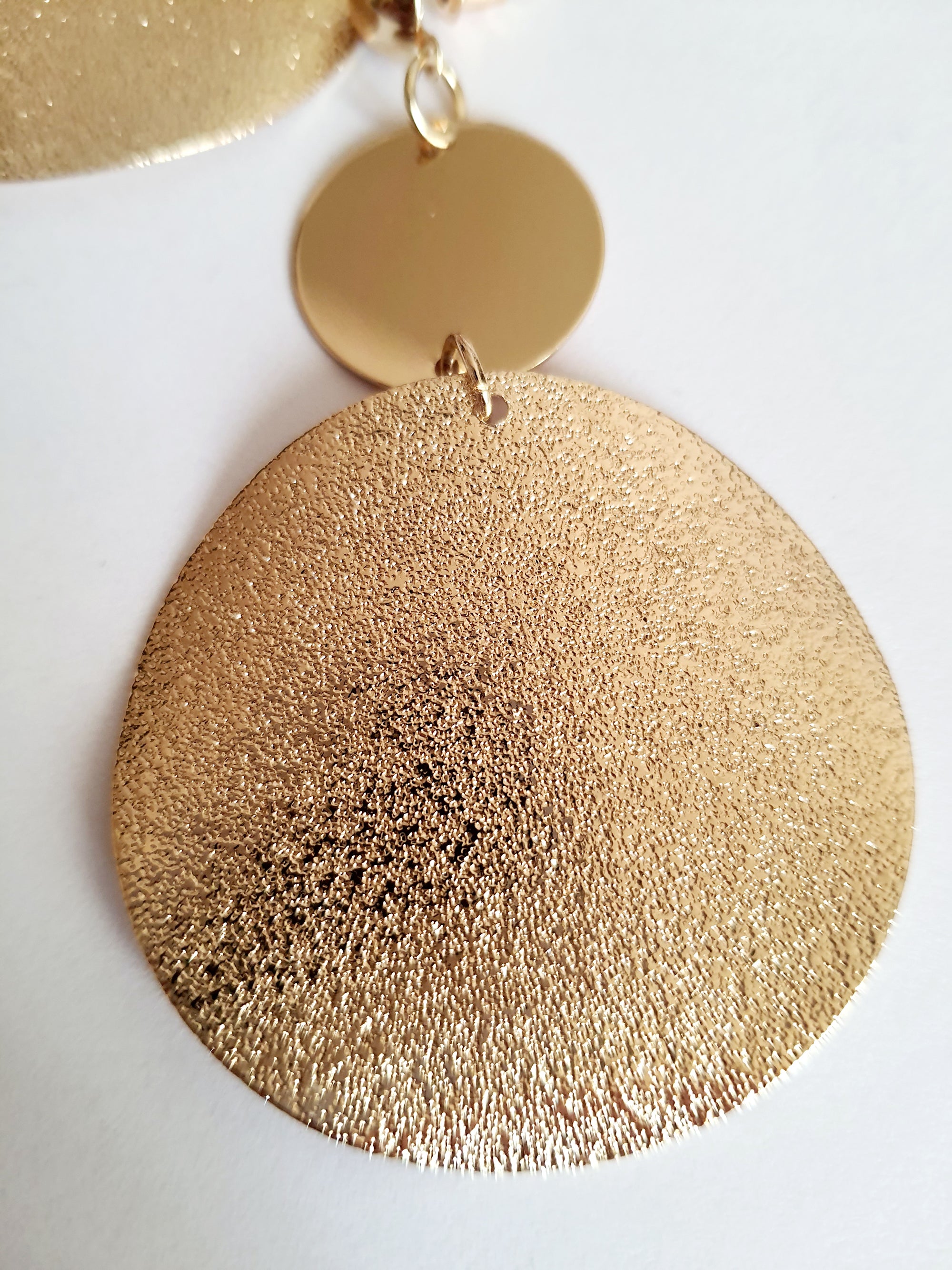 Zestaw kolczyków złotych, stal nierdzewna, gładka i matowa powierzchnia 7cm, rougebizu