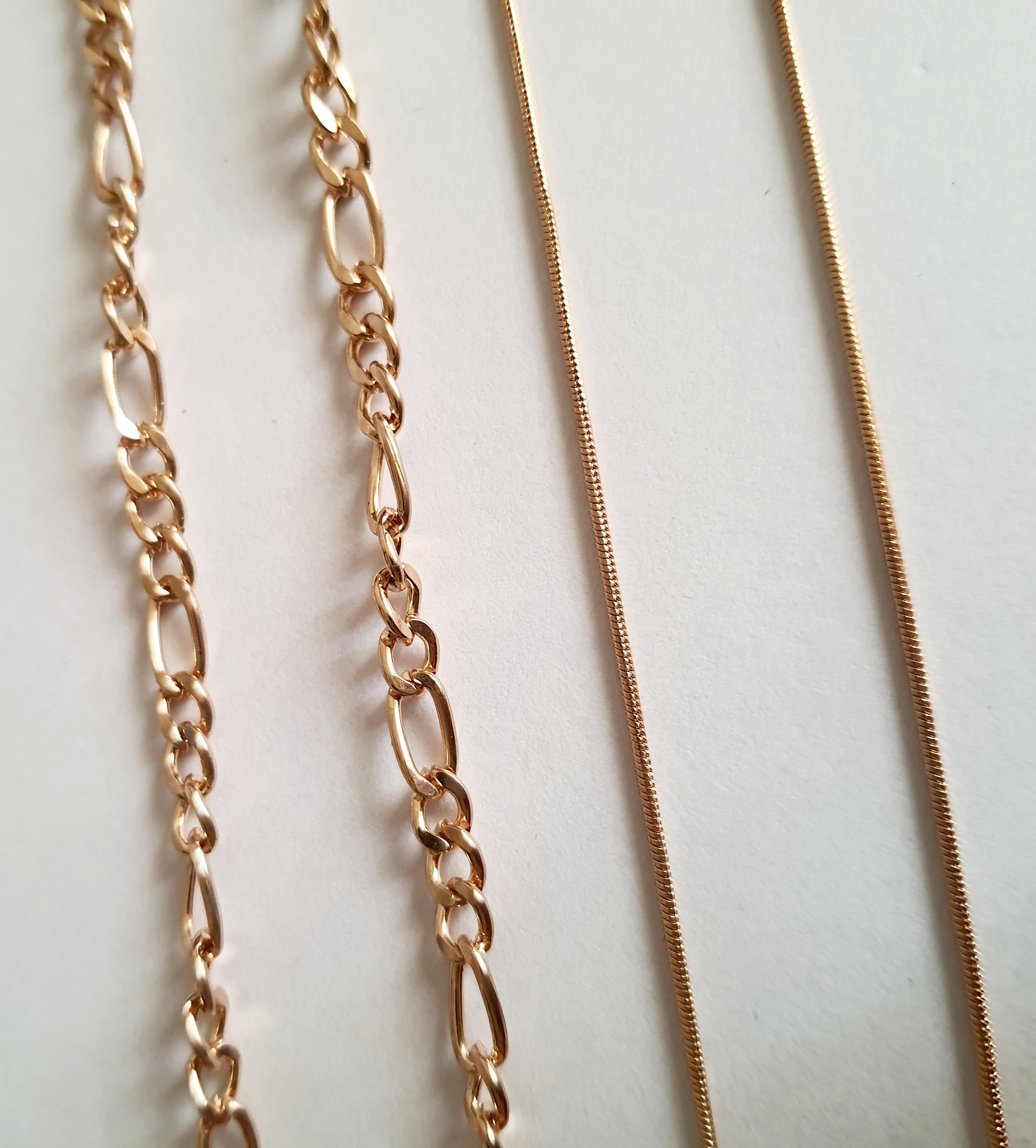 Zestaw naszyjników w stylu clean girl – splot figaro i żmijka, regulowane