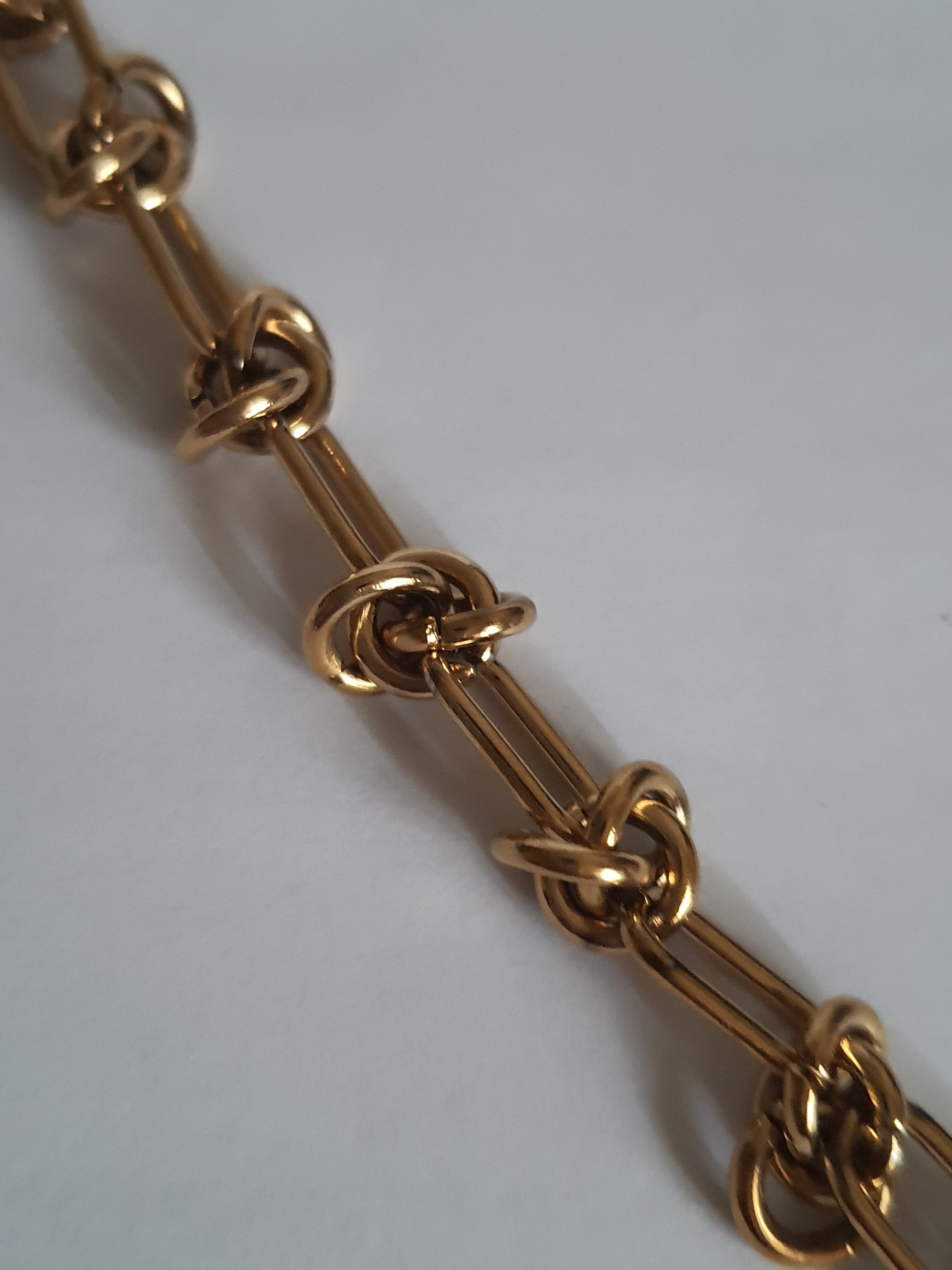 Bransoletka złocona ze stali nierdzewnej, długość regulowana 18–24 cm, splot z geometrycznych ogniw, RougeBizu.