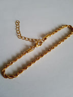 Bransoletka złocona ze stali nierdzewnej, pleciony splot rope chain, długość regulowana 20–25 cm, RougeBizu.