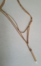 Rose Cross – Gold necklace with pink crystals and a Mary medallion
