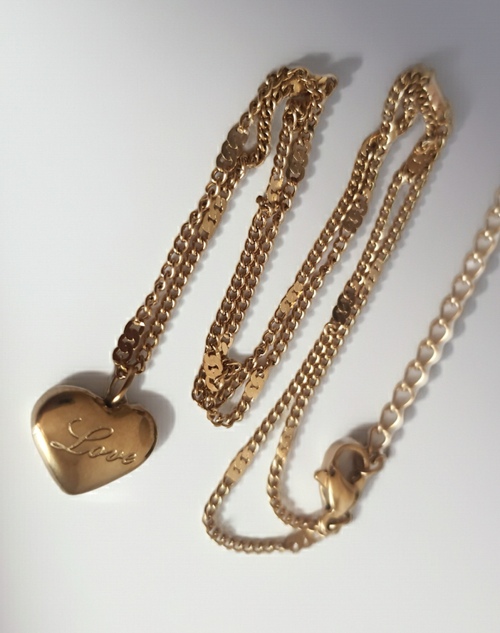 Rose Cross – Gold necklace with pink crystals and a Mary medallion