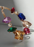 Rainbow Glitter – Gold necklace with colorful crystals