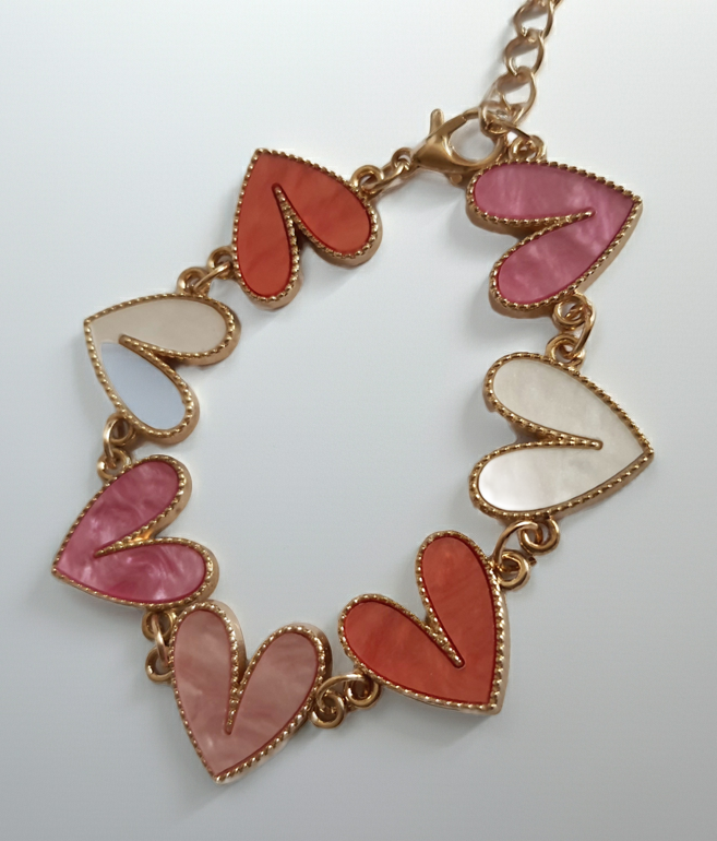 Rainbow Glitter – Gold necklace with colorful crystals
