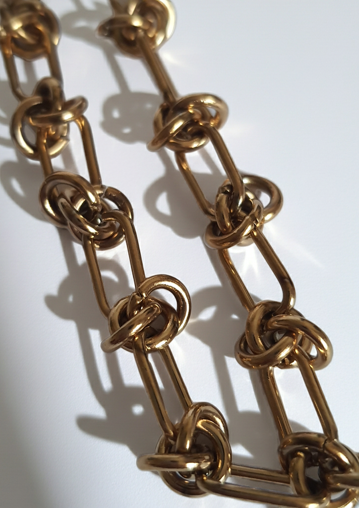 Bransoletka złocona z ogniwami 18–24 cm – stal nierdzewna