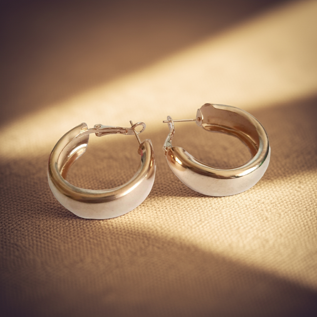 Kolczyki koła ze stali nierdzewnej o pełnej, klasycznej formie i średnicy 3 cm. Gładkie wykończenie, elegancki styl. RougeBizu.
