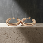 Klasyczne złote kolczyki hoops 3 cm, stal nierdzewna klasyka clean girl. rougebizu