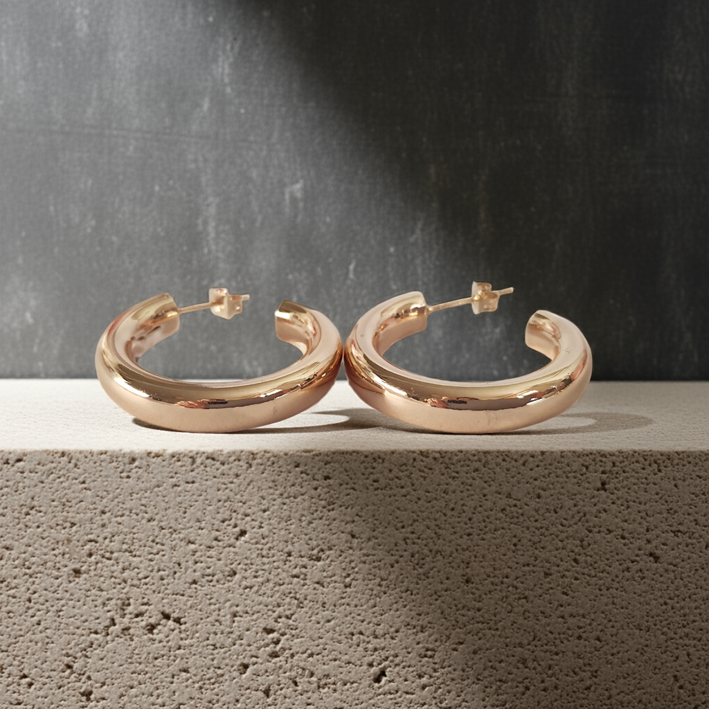 Klasyczne złote kolczyki hoops 3 cm, stal nierdzewna klasyka clean girl. rougebizu