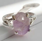 Misty Lavender Ring - Subtle Silver with Lila Stone