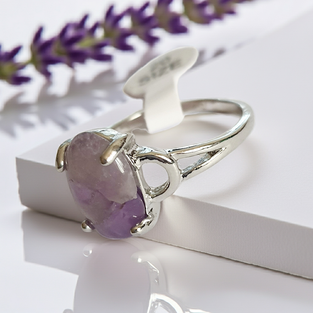 Lavender Silence Ring - Purple Mist Charm Stone