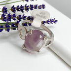 Lavender Mist Ring - Silver Glitter with Lilac Stone