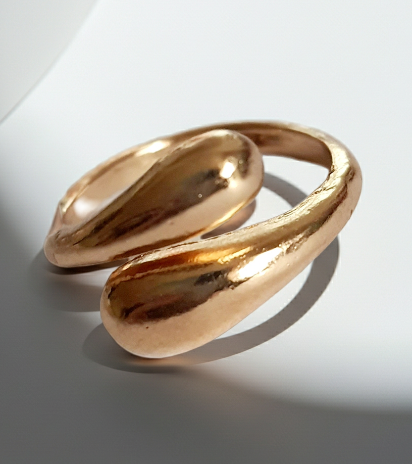 Pierścionek organiczny otwarty stal nierdzewna