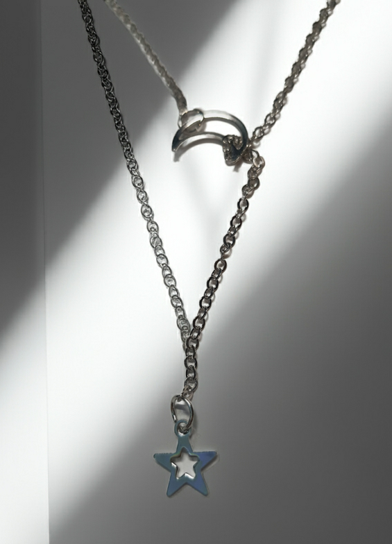 Rose Cross – Gold necklace with pink crystals and a Mary medallion