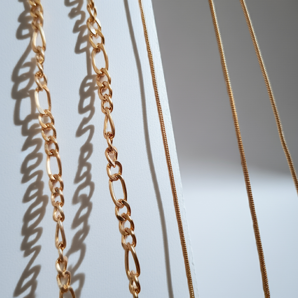 Zestaw naszyjników w stylu clean girl – splot figaro i żmijka, regulowane