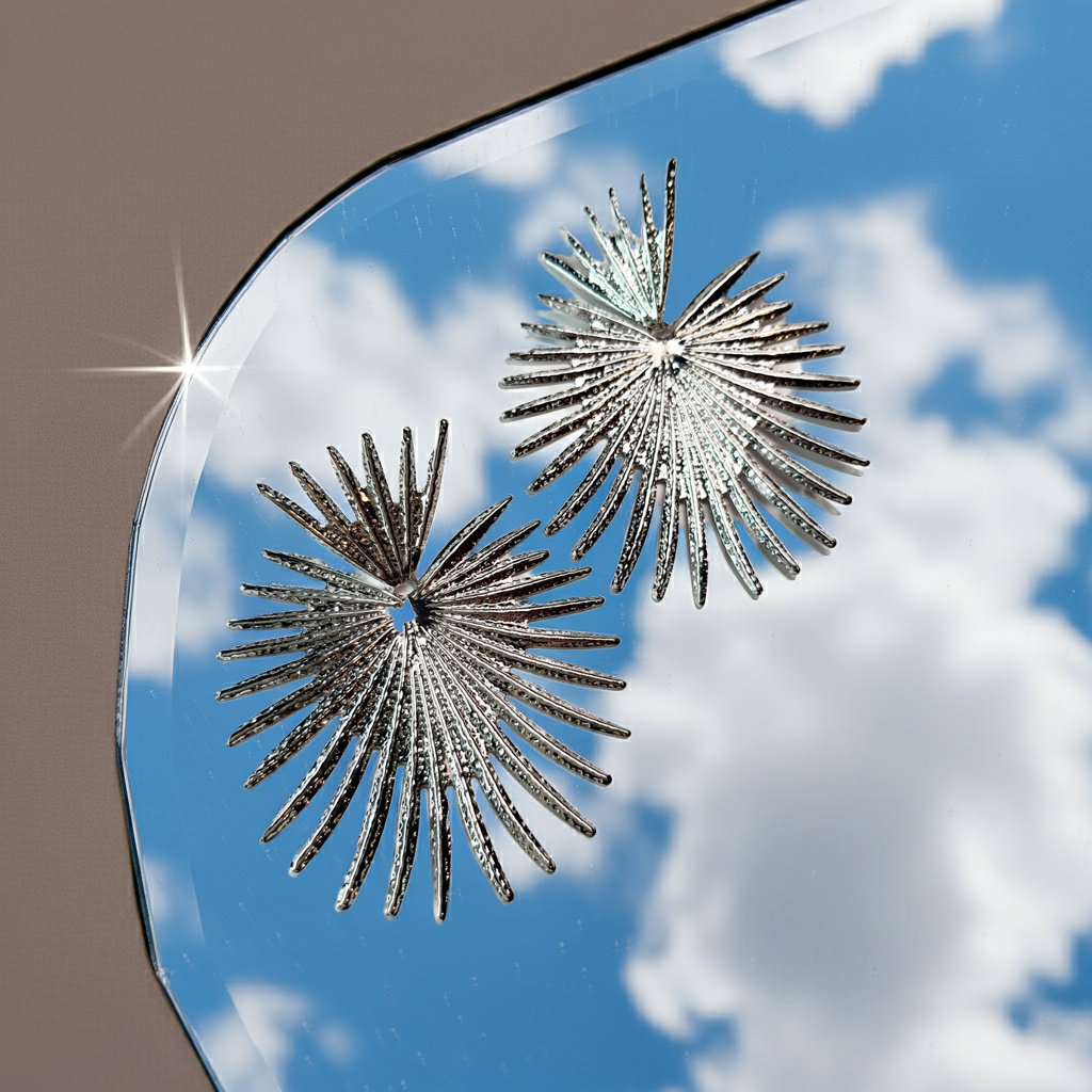 Srebrne kolczyki w kształcie promieni