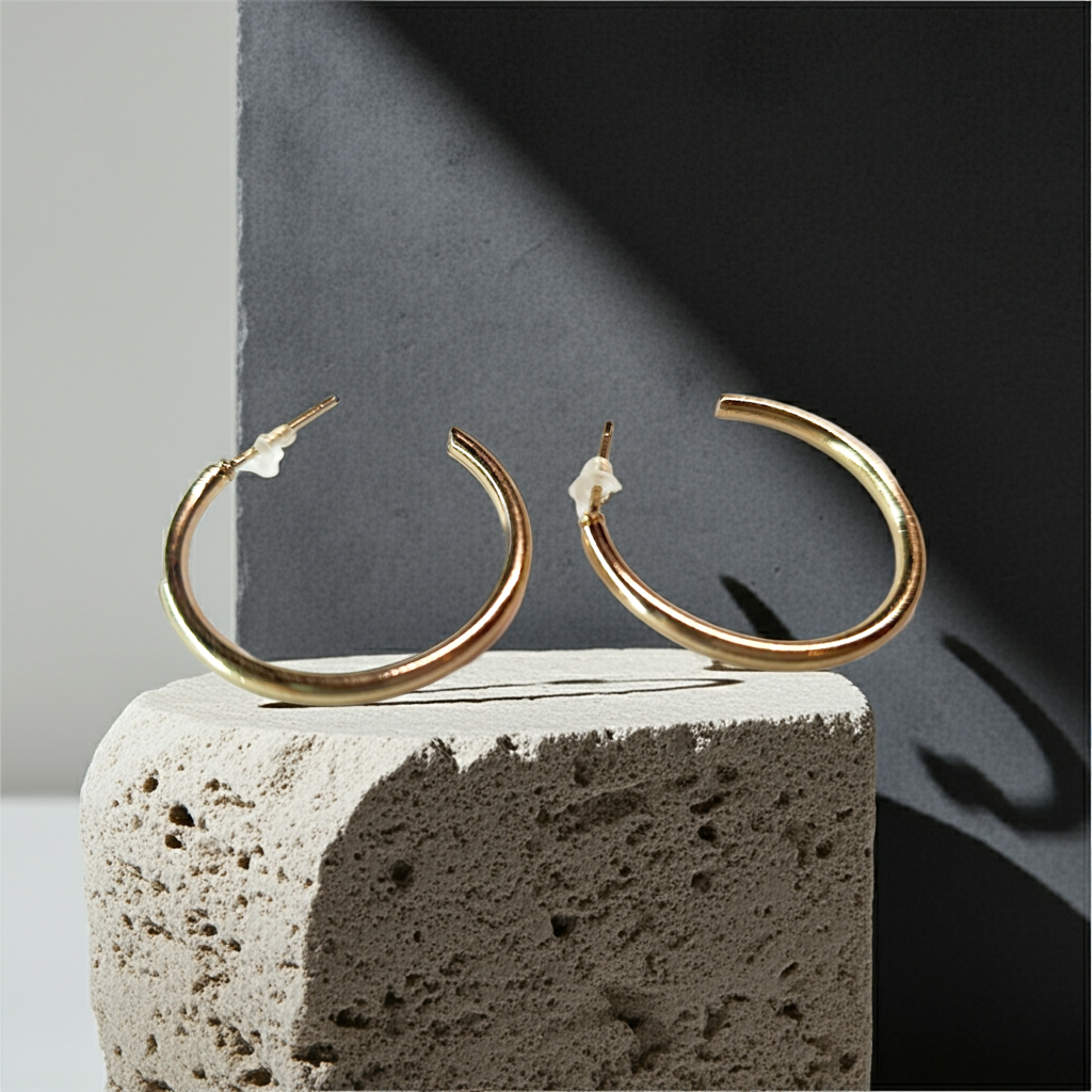 Gold twisted earrings 1.8 cm – a delicate form with character